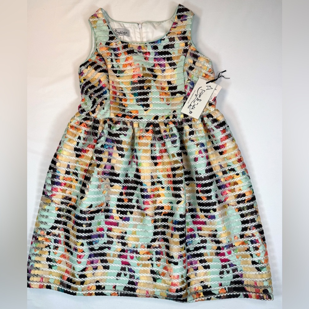 NWT‎ PIPPA & JULIE Girls’ Floral Fit & Flare Sleeveless Textured Dress Size 12